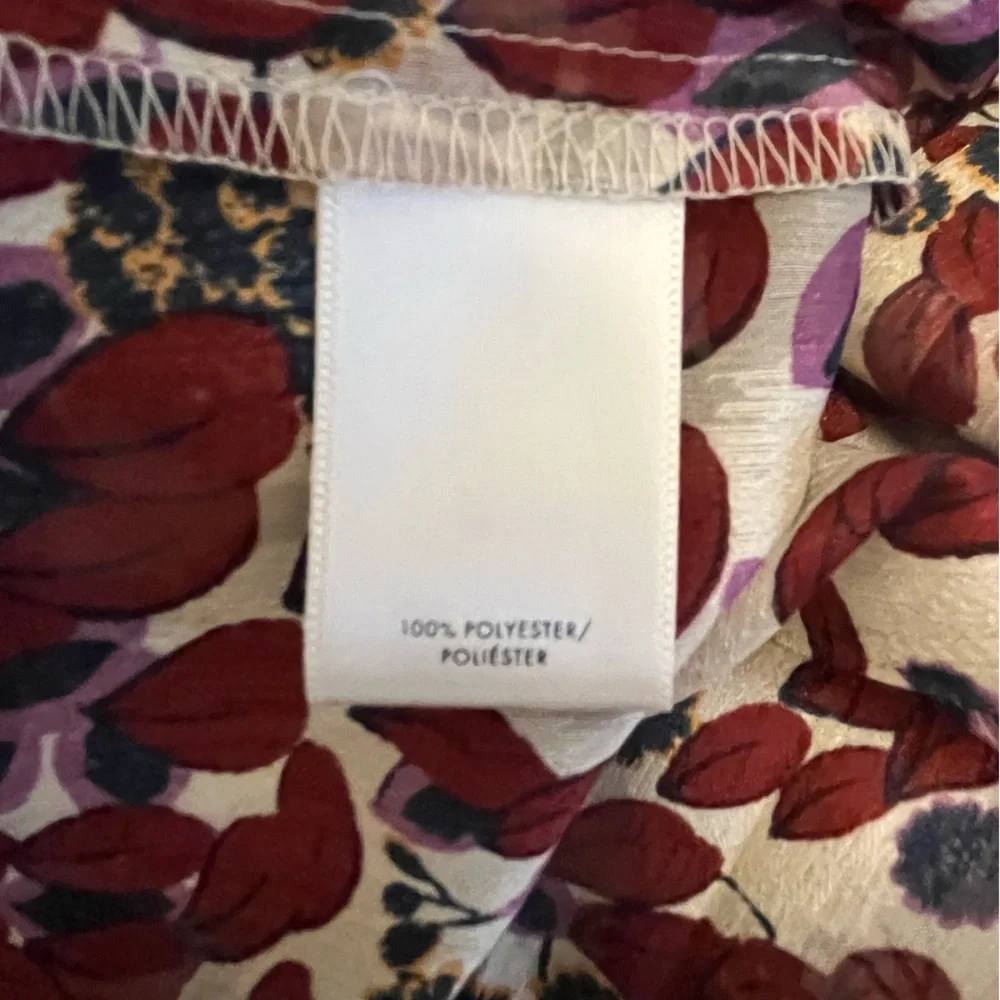 Ann Taylor Burgundy and Purple Floral Blouse - Picture 4 of 4